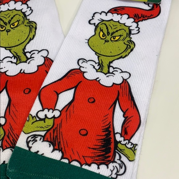 The Grinch Christmas Holiday Kids Socks Size Medium NWT - Picture 2 of 2